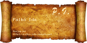 Palkó Ida névjegykártya